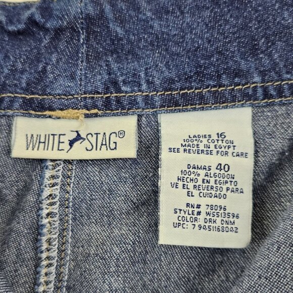 VTG White Stag Womens Midi Denim Skirt Sz 16 Blue Jean Pockets Modest Classic - Picture 5 of 9